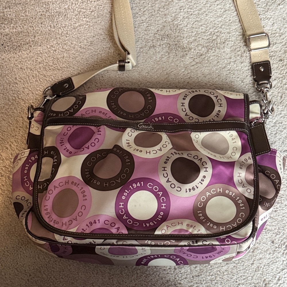 Coach Multicolor Circle Pattern Crossbody Diaper Bag F18377